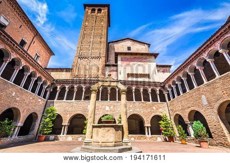 Bologna Italy - The basilica of Santo Stefano Holy Jerusalem known as Seven Churches. Emilia-Romagna region.