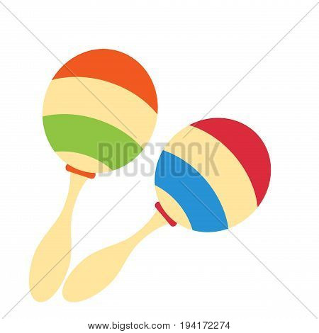 Rumba shakers maracas rattle icon. Childrens toy or musical instrument isolated on white background