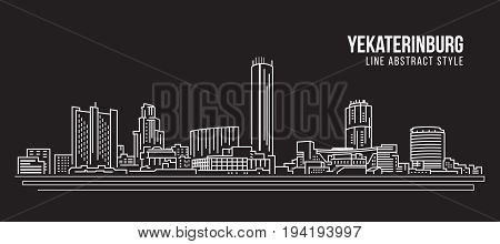 Cityscape Building Line art Vector Illustration design - Yekaterinburg city