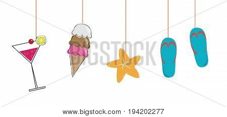 Summer Items Alcohol Cocktails Ice Cream Sandals