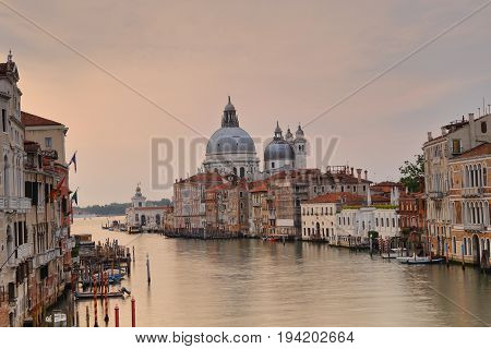 Basilica di Santa Maria della Salute on the giudecca Canal in Venice in Italy