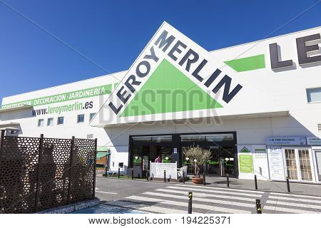 Huelva Spain - June 3 2017: French building supplies store chain Leroy Merlin in the city of Huelva. Andalusia Spain