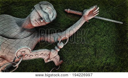 Broken lady of justice 3d rendering