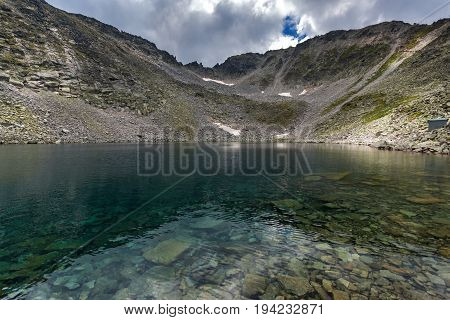 Landscape with Rila Mountain, Ledenoto (Ice) lake and Musala Peak, Bulgaria