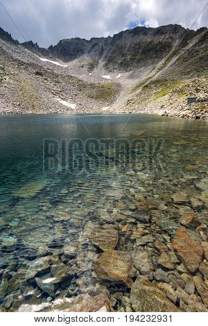Landscape with Rila Mountain, Ledenoto (Ice) lake and Musala Peak, Bulgaria