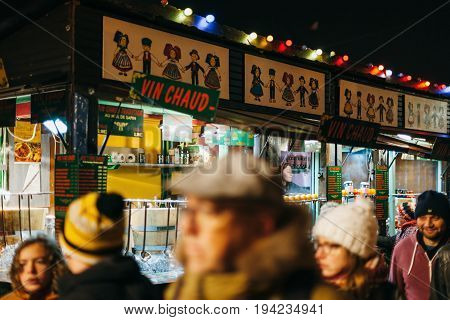 Mulled Wine At Christmas Market In France