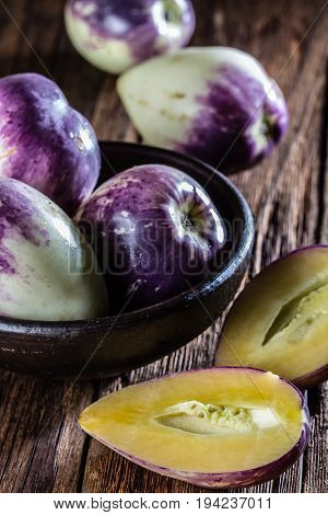 South American Fruit Sweet Cucumber. Pepino Dulce Or Pepino Melon