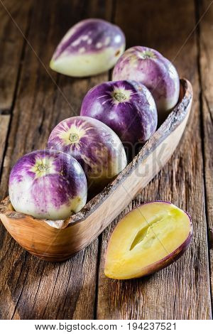 South American Fruit Sweet Cucumber. Pepino Dulce Or Pepino Melon