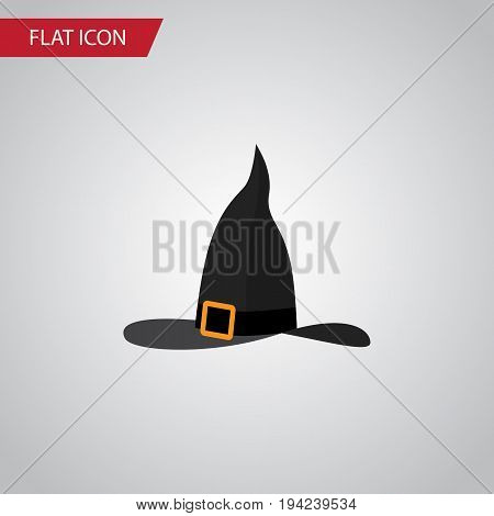 Isolated Wizard Hat Flat Icon. Witch Cap Vector Element Can Be Used For Wizard, Witch, Hat Design Concept.