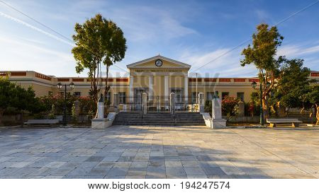 ANDROS, GREECE - MAY 25, 2017: Chora of Andros island early in the morning on May 25, 2017.