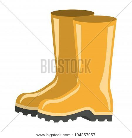 colorful silhouette of fishing plastic boots accesory vector illustration