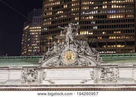Grand Central Terminal Facade From Park Avenue