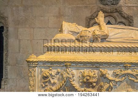 Tom Of Vasco Da Gama Inside The Jeronimos Monastery (lisbon, Portugal)