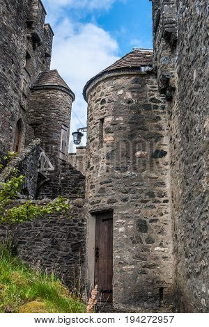 Eilean castle door detail in Scotland highlands