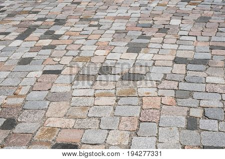 Old Stone Pavement - Mixed Cobblestone Background