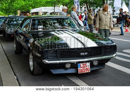 BERLIN - JUNE 17 2017: Muscle car Chevrolet Camaro RS (first generation) 1968. Classic Days Berlin 2017.