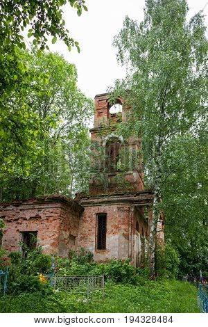 Temple of St. Nicholas in the village of Gribny. Russia, Tver region.