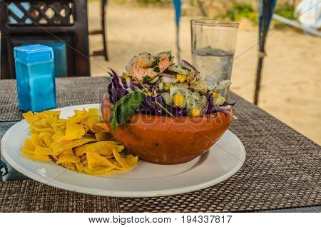 Ceviche dish food highly appreciated by the coastal towns of the Pacific in South America