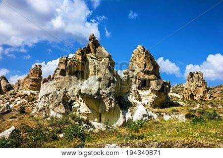 Mountain rock summer landscape, Cappadocia, Anatolia, Turkey