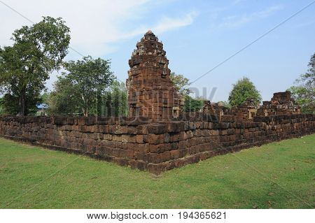 Buriram, Thailand - 22 January 2014: Prasat Muang Tam temple the ancient sanctuary in Buriram on Thailand
