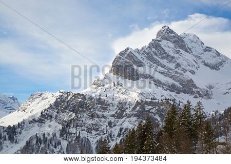 Winter in the swiss alps (Braunwald, Glarus, Switzerland)