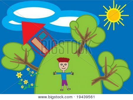 bambino felice nel mondo