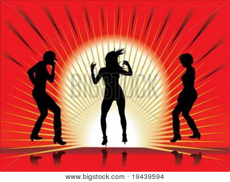 giovani ragazze che ballano e si divertono vettoriale