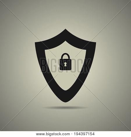 Protection icon in black and white style isolated
