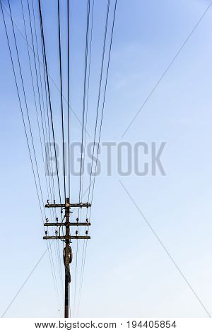 electric wire on the pole, power, Minimalist