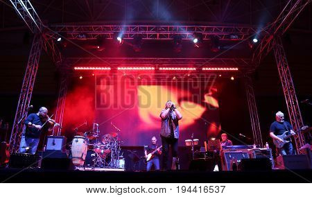 Bassano Del Grappa, Vi, Italy - April 29, 2017: Nomadi An Italian Famous Musical Group On The Stage