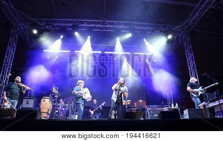 Bassano Del Grappa, Vi, Italy - April 29, 2017: Nomadi An Italian Band On The Stage During The Live