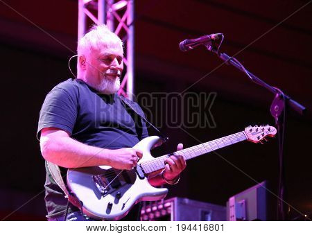 Bassano Del Grappa, Vi, Italy - April 29, 2017: Falzone Cico Of Nomadi An Italian Musical Group Play