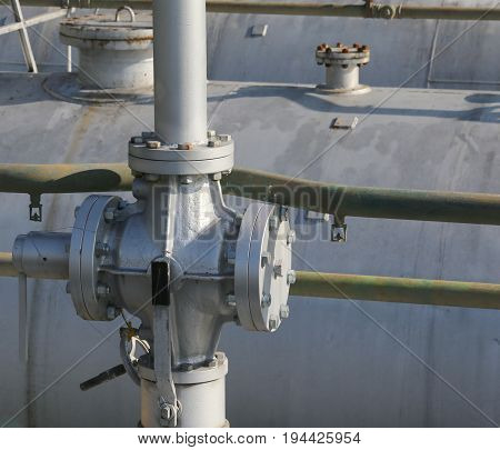 Shut-off Valve Over The Gas Cylinder R In The Industrial Plant S
