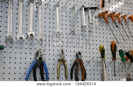 Tools In The Mechanical Workshop Specializing In Bicycle Repair