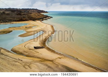 view from a cliff on the coast of Tsimlyansk sea