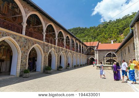 Cyprus - May 27 2014: View on The Kykkos Monastery is one of the wealthiest and best-known monasteries in Cyprus