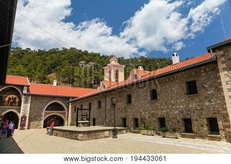 Cyprus - May 27 2014: View on The Kykkos Monastery is one of the wealthiest and best-known monasteries in Cyprus