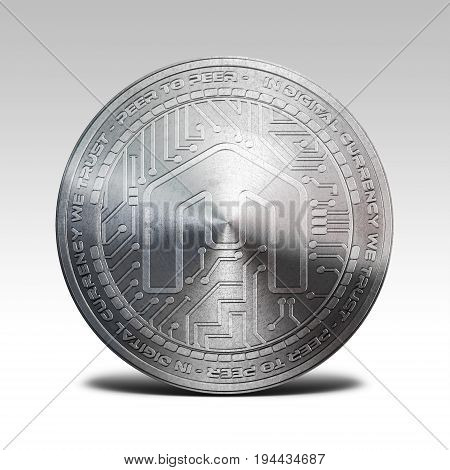 silver mcap coin isolated on white background 3d rendering illustration