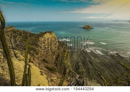 Ecuadorian beach at the height of the province of Manabí.