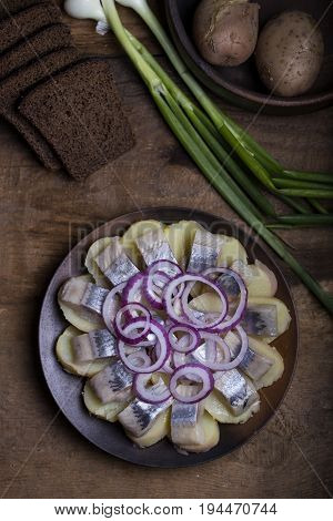 Salted Herring With Potatoes And Onions