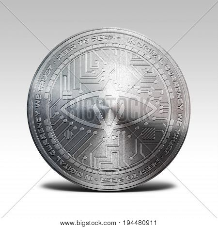 silver singularDTV coin isolated on white background 3d rendering illustration