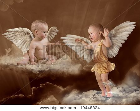 Baby andělská křídla retro