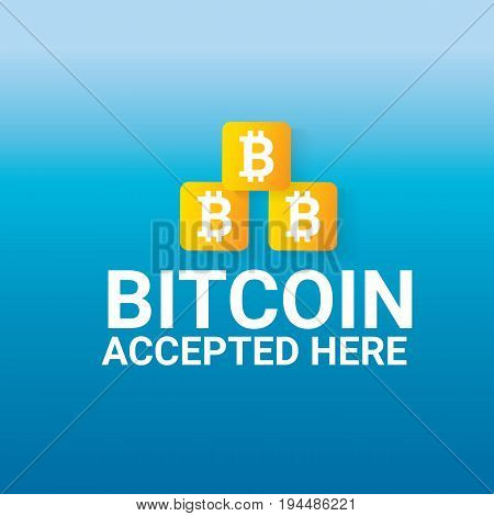 vector Bitcoin symbol. bitcoin accepted here icon or banner
