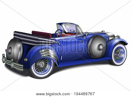 The isolated retro car on white background
