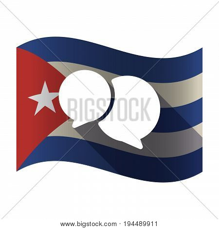 Isolated Cuba Flag With  Comic Balloons