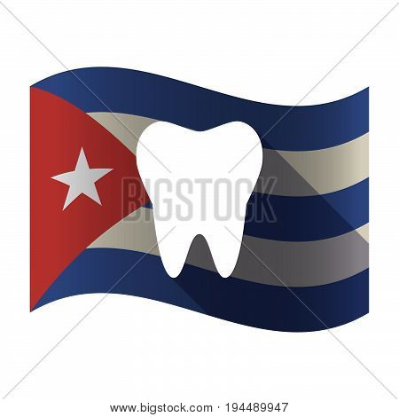 Isolated Cuba Flag With A Tooth