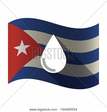 Isolated Cuba Flag With A Blood Drop