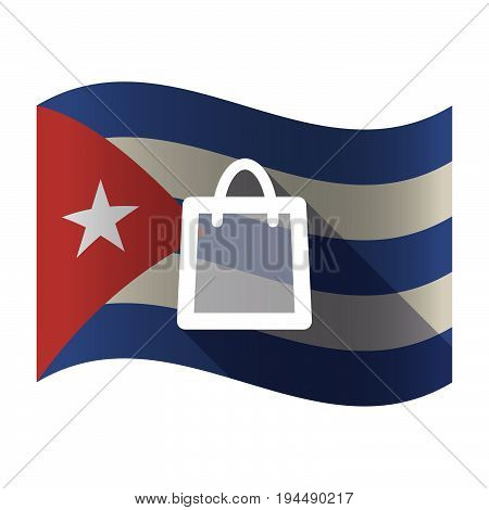 Isolated Cuba Flag With A Shopping Bag
