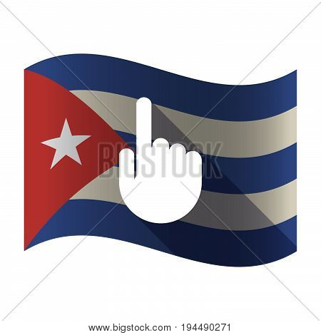 Isolated Cuba Flag With A Pointing Hand