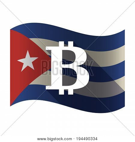 Isolated Cuba Flag With A Bit Coin Sign